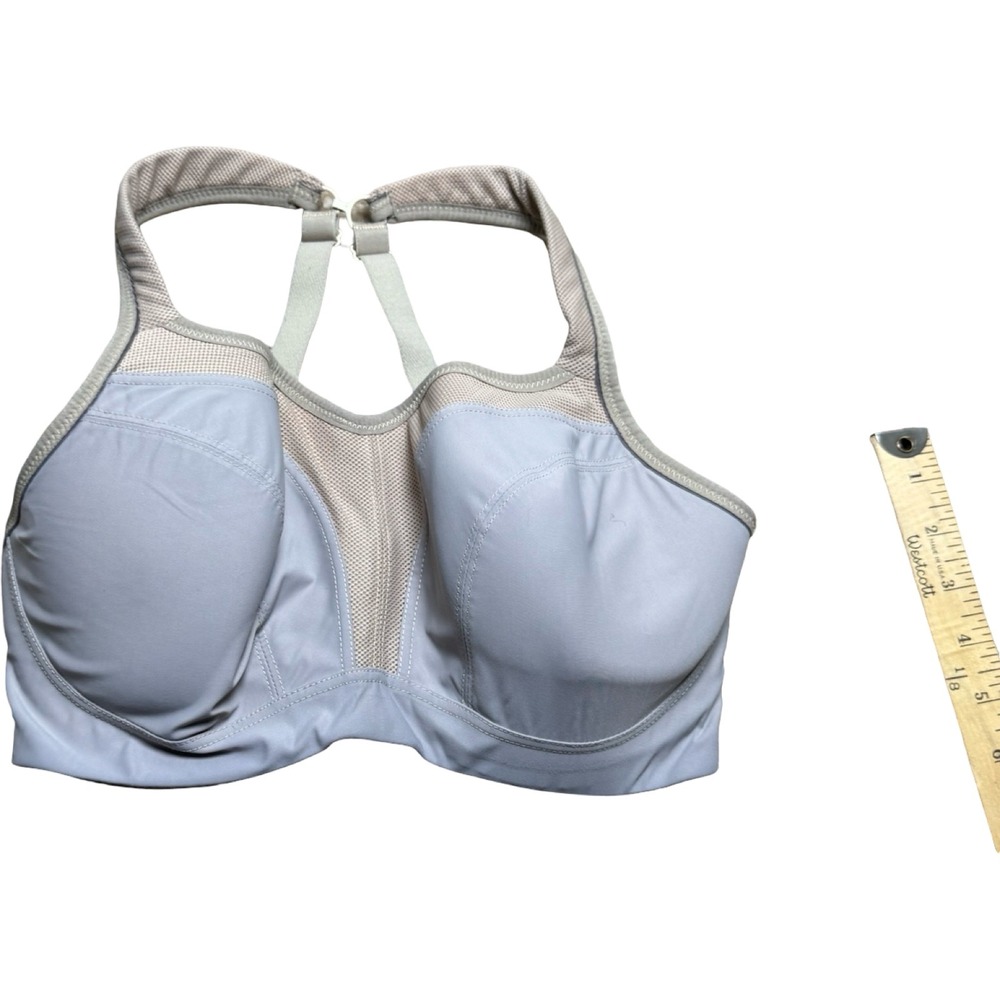 Panache Sport Underwired Sports Bra Women 32F Gray Tan Good High Impact 5021